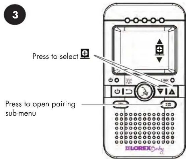 Press to select Press to open pairing sub-menu