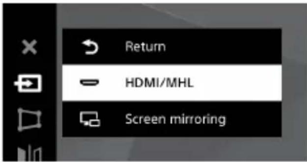Return HDMI/MHL Screen mirroring