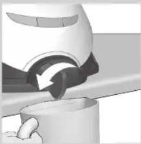 Close-up of a mechanical component with curved arrows indicating motion or force (no text or symbols visible)