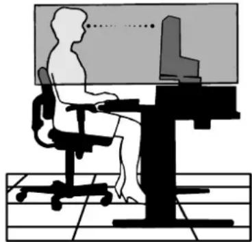 NEC MultiSync E241N - UNE POSITION ET UN RÉGLAGE CORRECTS DU MONITEUR PEUVENT RÉDUIRE LA FATIGUE DES YEUX, DES ÉPAULES ET DE LA NUQUE. APPLIQUEZ CE QUI SUIT POUR POSITIONNER LE MONITEUR : - 2