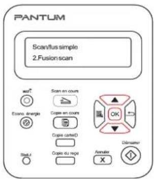 PANTUM Scan/fussimple 2.Fusion scan wrt Scan en coum Ecoane énergie Copre en coum Copre carteID OK Daimamer Stafu Copre du neja Fenutier X