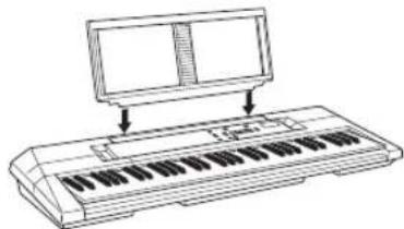 Diagram of a keyboard with an overhead monitor, showing the keyboard's top panel and control panel.