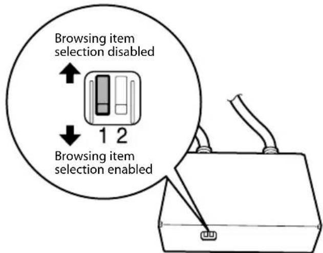 Browsing item selection disabled 1 2 Browsing item selection enabled
