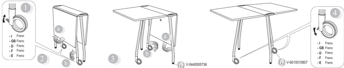 - I Freno - GB Freno - D Freno - F Freno - E Freno a b 3 V-0440005736 a b V-6010010807 4 - I Freno - GB Freno - D Freno - F Freno - E Freno