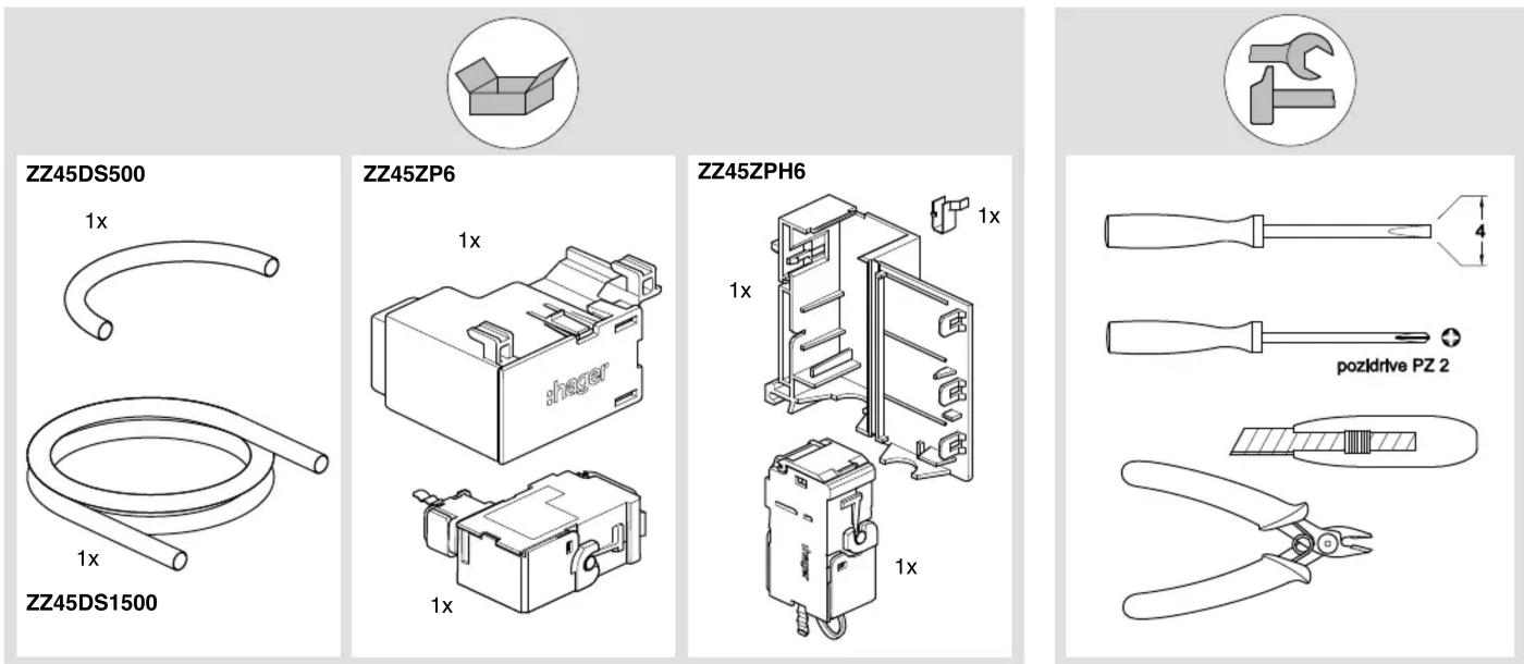 ZZ45DS500 1x ZZ45DS1500 ZZ45ZP6 1x shaser 1x ZZ45ZPH6 1x 1x 1x pozkdrive PZ 2