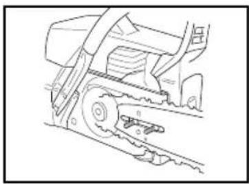 Technical line drawing of a mechanical assembly with gears and chains (no text or symbols)