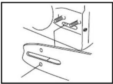 Line drawing of a mechanical component with springs and adjustment knobs (no text or symbols)
