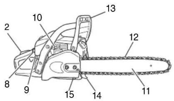 Technical diagram of a chain-linking device with numbered parts for identification