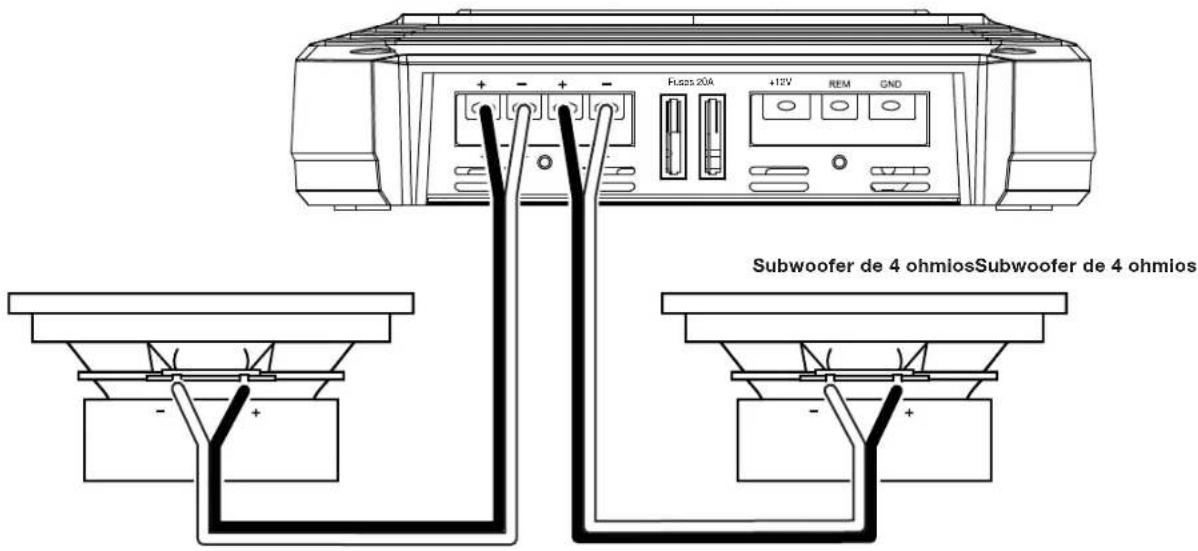 FLSSS 20A +12V REM GND Subwoofer de 4 ohmios Subwoofer de 4 ohmios