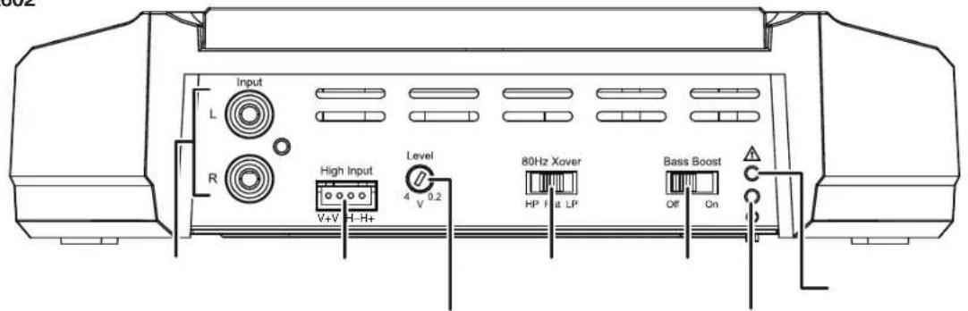 Input L R High Input Level 4 V 0.2 80Hz Xover HP Flat LP Bass Boost Off On