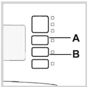 graph TD A[" "] --> B["A"] A --> C["B"] A --> D[" "] A --> E[" "]