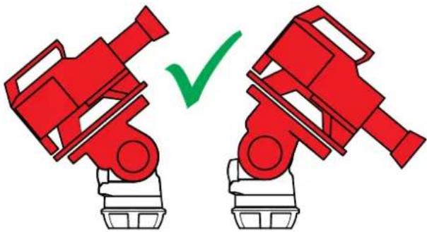 Two red robotic arms with a green checkmark indicating alignment or selection (no text or symbols present)