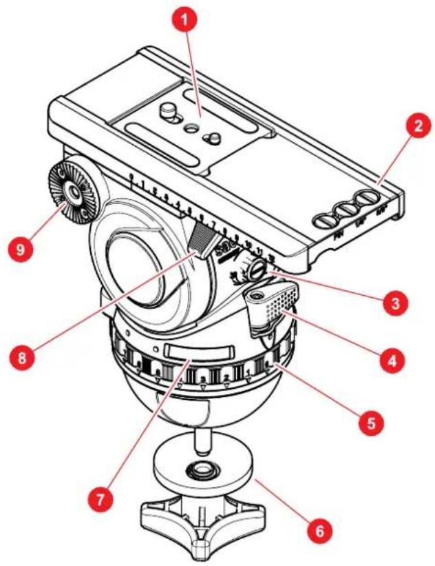 Technical diagram of a mechanical device with numbered parts for identification