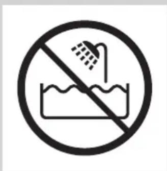 Prohibition sign showing a shower above a sink with no text or symbols
