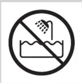 Prohibition sign showing a shower above a sink with no text or symbols