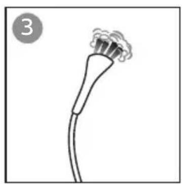 Simple line drawing of a flower-like object with a stem and petal-like appendage, labeled with number 3 (no text or symbols on the object itself)