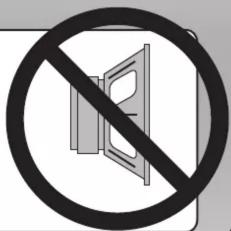 Prohibition sign with a diagonal line crossing over a speaker icon, indicating no use or absence of use.
