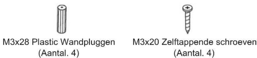 M3x28 Plastic Wandpluggen (Aantal. 4) M3x20 Zelftappende schroeven (Aantal. 4)