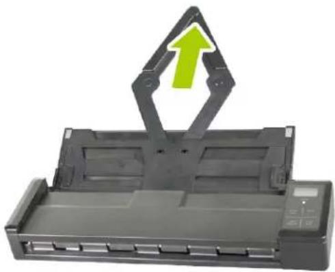 Black printer with green arrow indicating upward motion (no text or symbols visible)