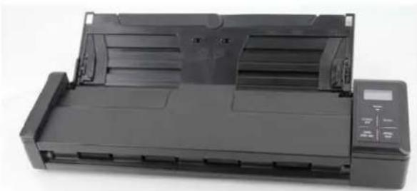 Exterior view of a black rectangular printer with ventilation slots and control panel (no visible text or symbols)