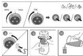 Diagram illustrating a mechanical assembly process with labeled steps and components, including rotation, pressing, and cleaning steps.