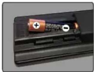 SALORA 40UHS3500 - Inserting the Batteries into the Remote - 1