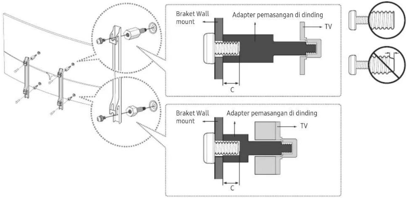 Braket Wall mount Adapter pemasangan di dinding TV C Braket Wall mount Adapter pemasangan di dinding TV C