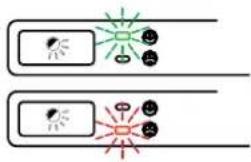 Diagram showing two identical electrical or mechanical configurations with labeled components and light sources.