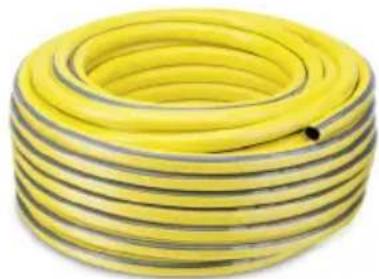 Coiled yellow hose with gray filter bands (no text or symbols visible)