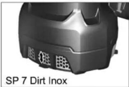 Close-up of a helmet component with no visible text or symbols on the helmet itself
