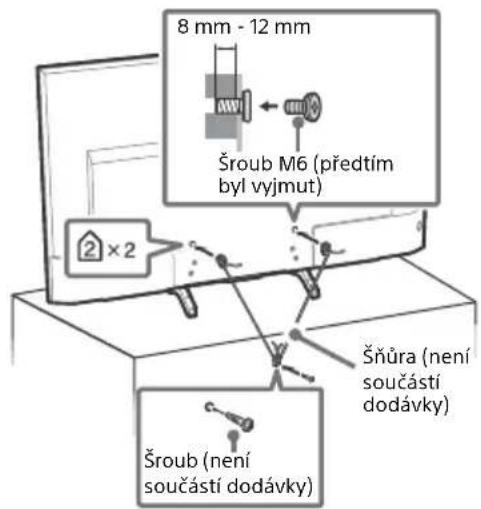 8 mm - 12 mm Šroub M6 (předtím byl vyjmut) 2 x 2 Šňůra (není součástí dodávky) Šroub (není součástí dodávky)