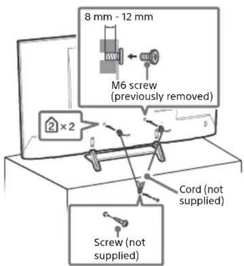 8 mm - 12 mm M6 screw (previously removed) 2 x 2 Cord (not supplied) Screw (not supplied)