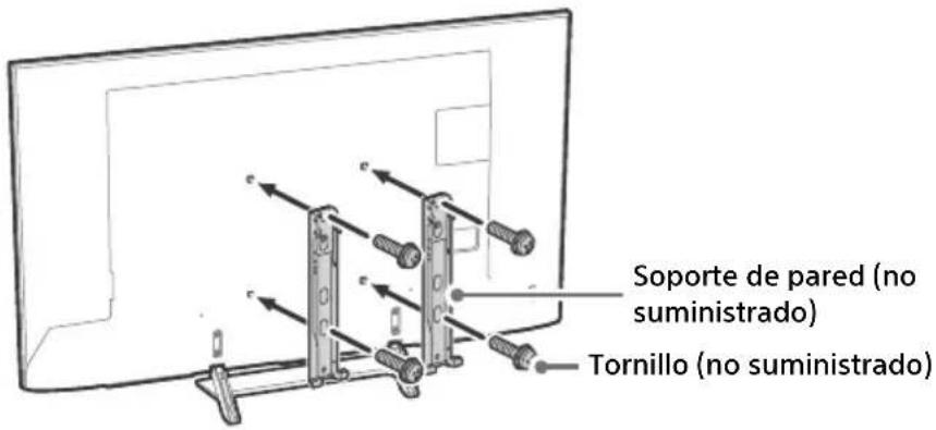 Soporte de pared (no suministrado) Tornillo (no suministrado)