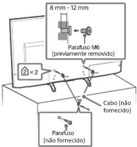 8 mm - 12 mm Parafuso M6 (previamente removido) 2 x 2 Cabo (não fornecido) Parafuso (não fornecido)