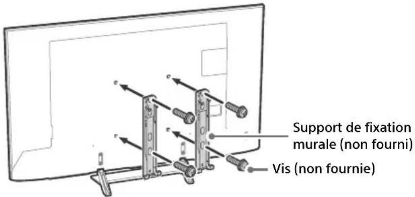 Support de fixation murale (non fourni) Vis (non fournie)