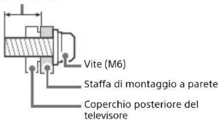 Vite (M6) Staffa di montaggio a parete Coperchio posteriore del televisore