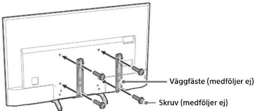 Väggfäste (medföljer ej) Skruv (medföljer ej)