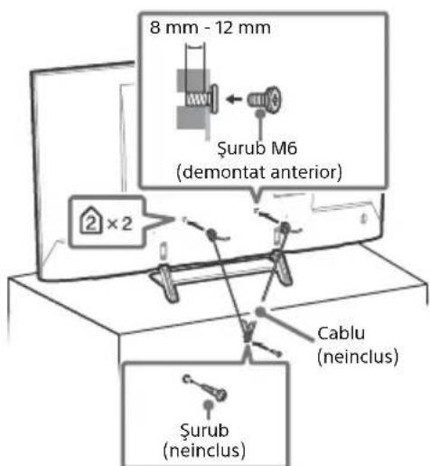 8 mm - 12 mm Şurub M6 (demontat anterior) 2 x 2 Cable (neinclus) Şurub (neinclus)