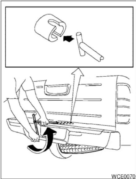 Diagram illustrating car seatbelting technique with labeled parts and directional arrows