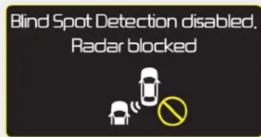 Blind Spot Detection disabled. Radar blocked