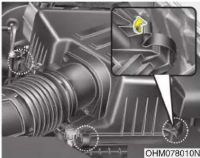 Mechanical assembly diagram showing internal components and a highlighted section (no readable text or symbols)