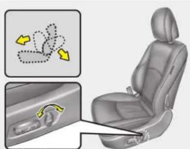 Interior view of a car seat with highlighted flight path diagram (no text or symbols)