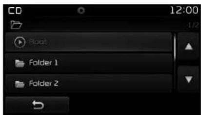 CD 12:00 Root Folder 1 Folder 2