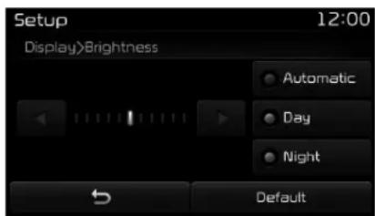 Setup 12:00 Display>Brightness Automatic Day Night Default