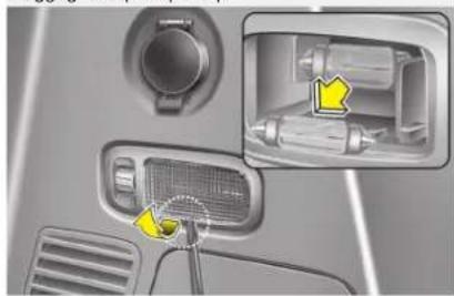 Close-up of a car's front air vent and dashboard with a highlighted internal component (no text or symbols visible)