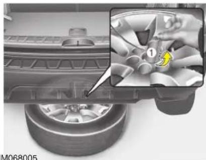 Close-up of a car wheel assembly with an inset showing a mechanical component (no visible text or symbols)