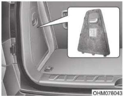 Interior view of a car trunk with a highlighted leather jacket (no text or symbols visible)