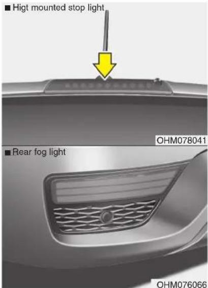 ■ Higt mounted stop light ■ Rear fog light OHM078041 OHM076066