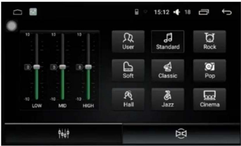 15:12 18 10 10 10 0 0 0 -10 LOW MID HIGH User Standard Rock Soft Classic Pop Hall Jazz Cinema