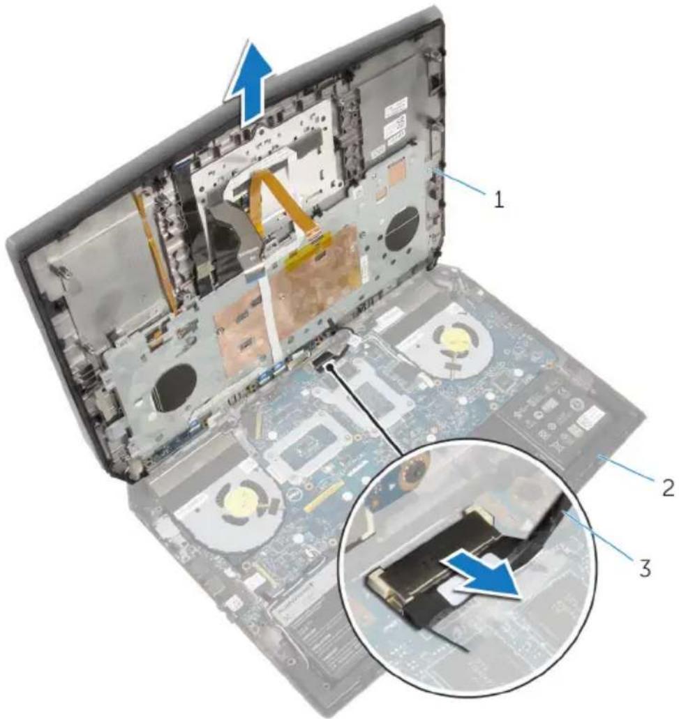 Diagram of a computer motherboard with labeled components and directional arrows indicating movement or flow